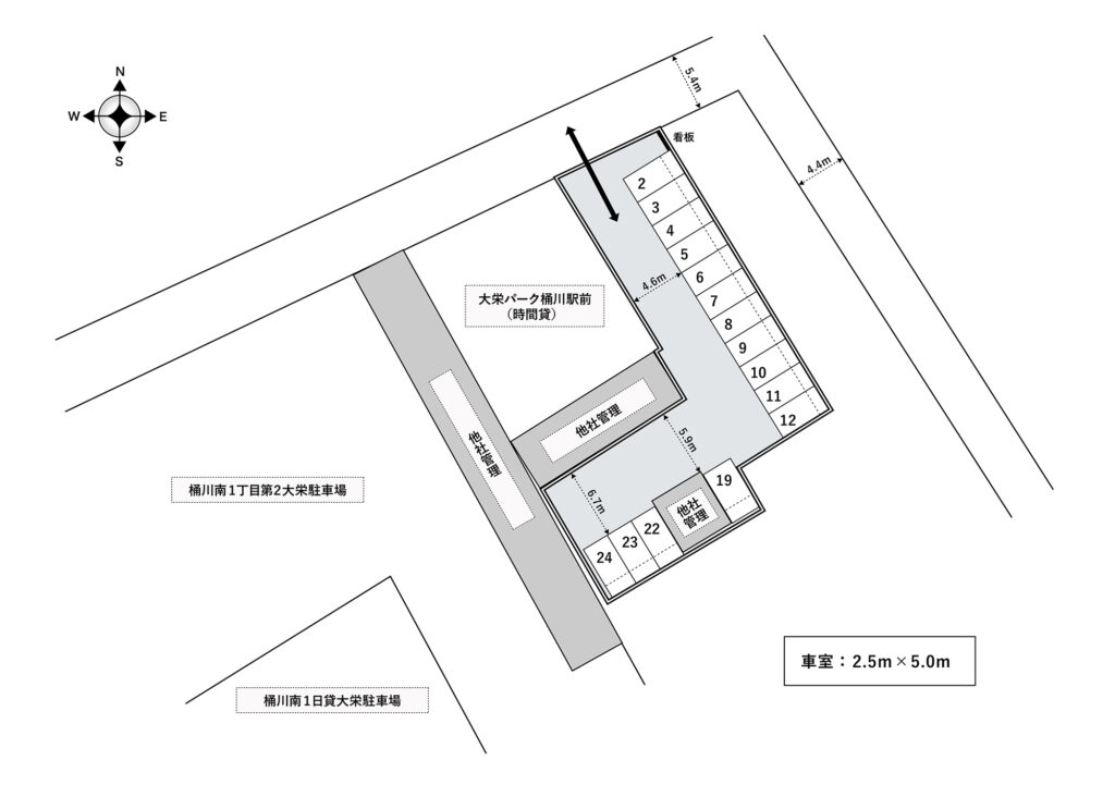 場内図 | 桶川南１丁目第３大栄駐車場